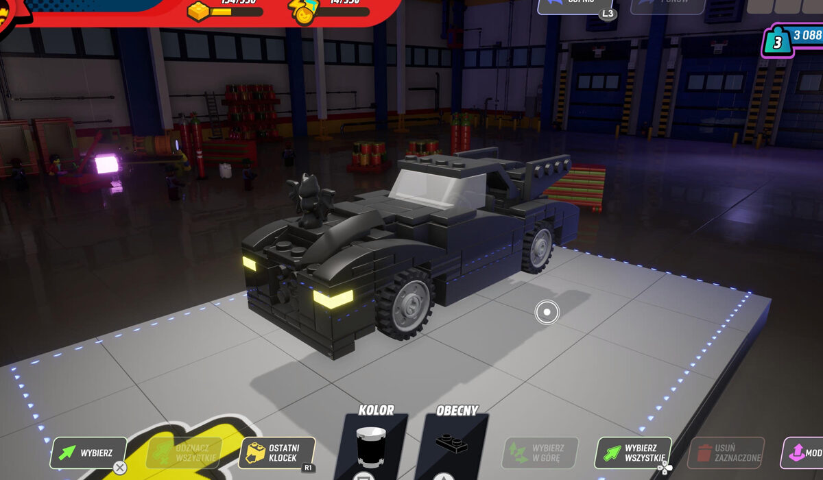 budowanie samochodu lego