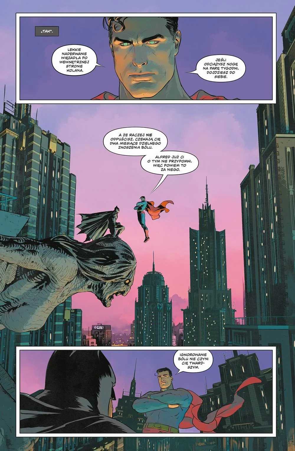 Grafika przedstawiająca stronę z komiksu Batman Detective Comics: Ojcowskie miłosierdzie. Tom 1